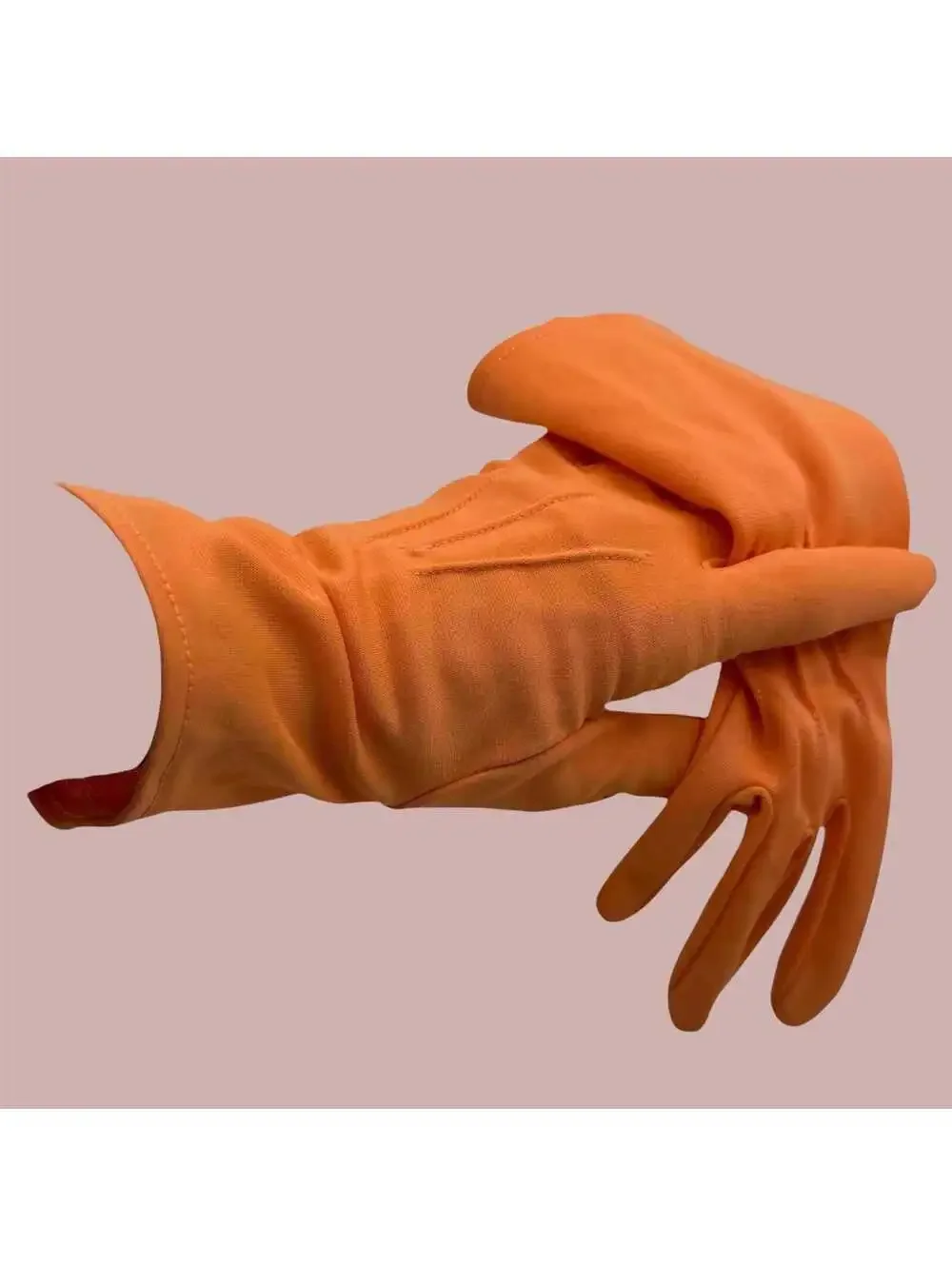 Vintage  1950s 1960s Orange Gloves for Women, Wrist Length, Size 7,  Classic